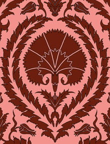  Wallpaper Acanthus and Wreath Red on Pink - £37.50 per Sq Metre Long Studio Design