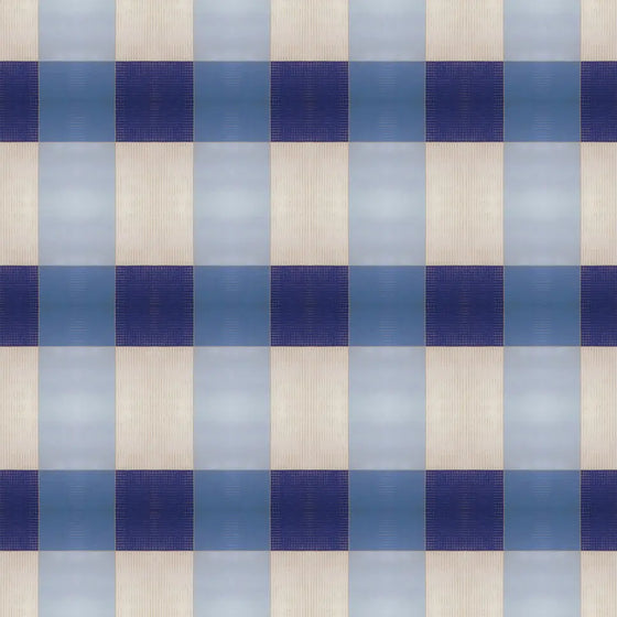 Wallpaper Blue Gingham - £37.50 per Sq Metre Long Studio Design