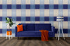 Wallpaper Blue Gingham - £37.50 per Sq Metre Long Studio Design