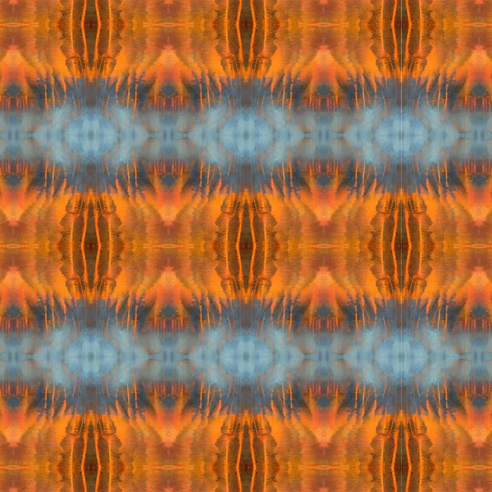 Wallpaper Blue Orange Water Abstract Long Studio Design