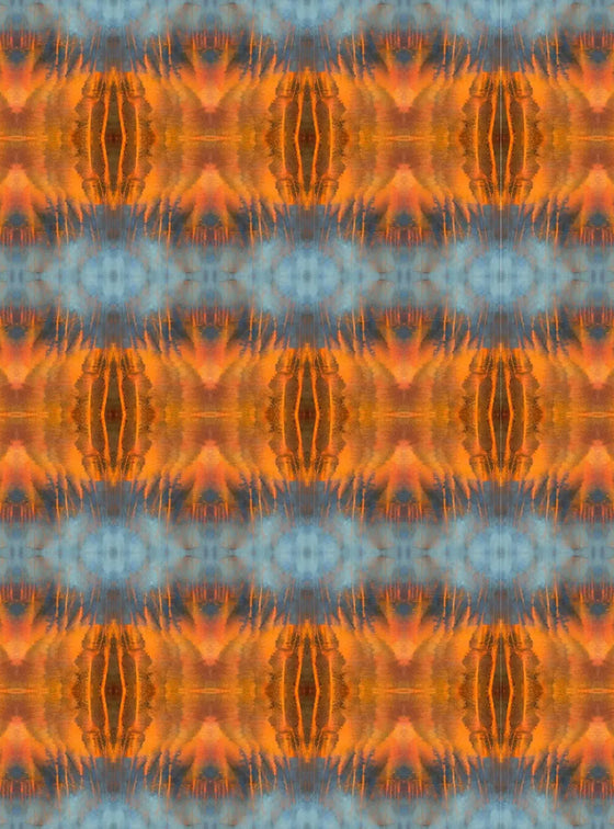 Wallpaper Blue Orange Water Abstract Long Studio Design