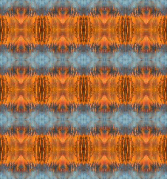 Wallpaper Blue Orange Water Abstract - £37.50 per Sq Metre Long Studio Design