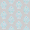 Wallpaper Damask Flower Blue on Grey - £37.50 per Sq Metre Long Studio Design