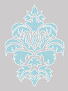 Wallpaper Damask Flower Blue on Grey - £37.50 per Sq Metre Long Studio Design