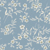 Warm Blue Camille Floral Wallpaper Piglet