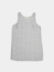  Warm Blue Gingham Linen Nightdress Piglet