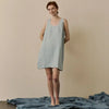 Warm Blue Gingham Linen Nightdress Piglet