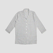  Warm Blue Gingham Linen Nightshirt Piglet