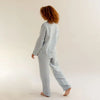 Warm Blue Gingham Linen Pyjama Trouser Set Piglet