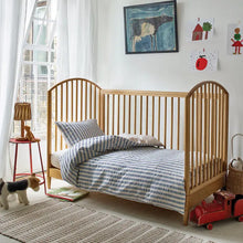  Warm Blue Seersucker Kids Stripe Cotton Bedding Set Piglet