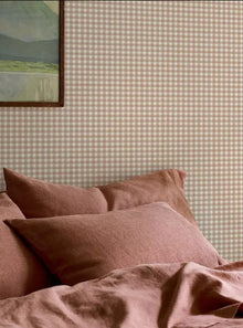  Warm Clay Gingham Wallpaper Piglet