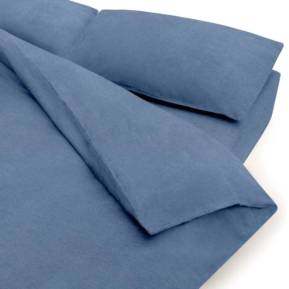 Washed Cotton Duvet Cover | Light Blue MUJI UK