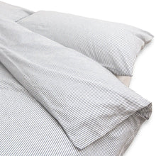  Washed Cotton Duvet Cover | Light Blue Stripe MUJI UK