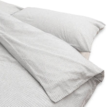  Washed Cotton Duvet Cover | Light Grey Stripe MUJI UK