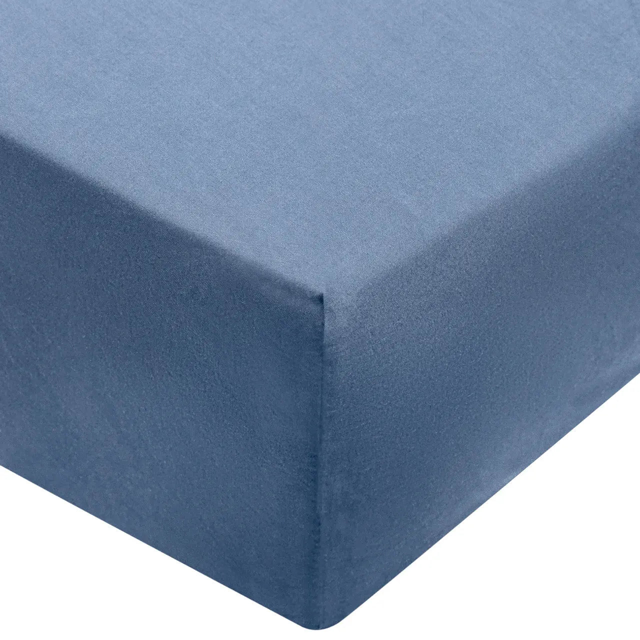 Washed Cotton Fitted Sheet | Light Blue MUJI UK