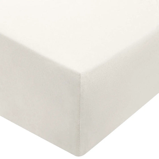 Washed Cotton Fitted Sheet | Off White MUJI UK