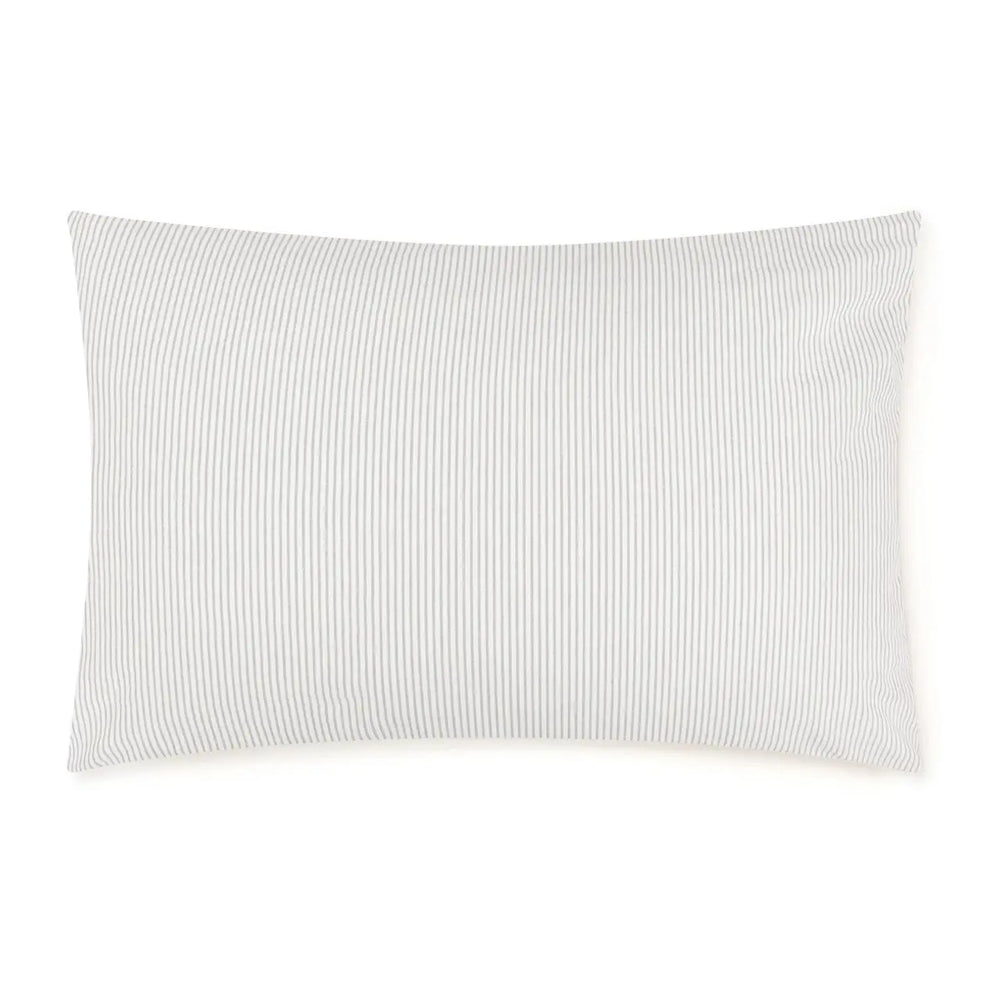 Washed Cotton Pillowcases Set of 2 | Light Grey Stripe MUJI UK