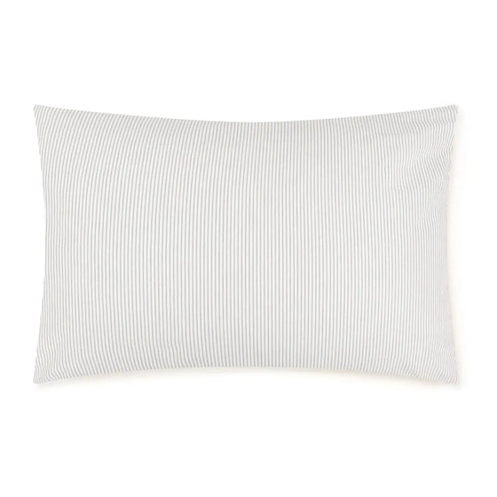 Washed Cotton Pillowcases Set of 2 | Light Grey Stripe MUJI UK