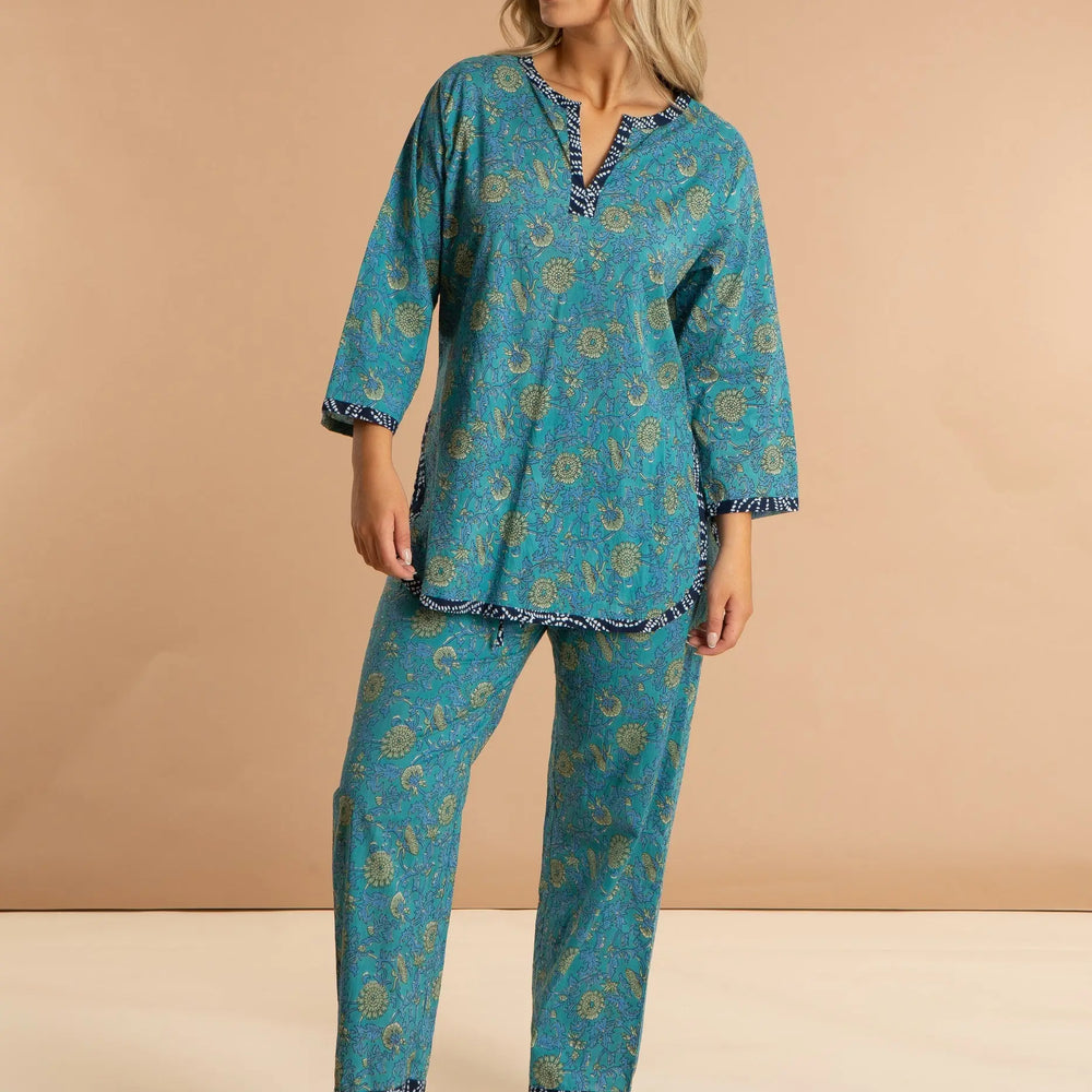 Waterlily Women's Floral Cotton Pyjamas inara