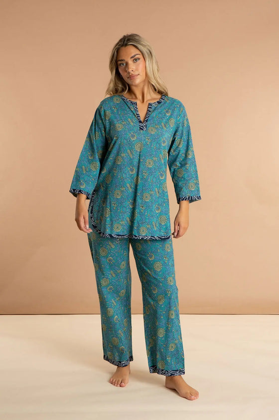 Waterlily Women's Floral Cotton Pyjamas inara