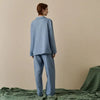 Wave Blue Linen & Tencel Women's Pyjama Trouser Set Piglet