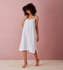  White Alice 100% Linen Cami Nightie The Secret Linen Store