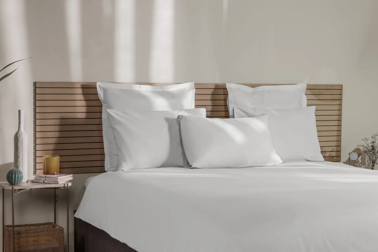 White 100% Cotton Percale Pillowcases Emma