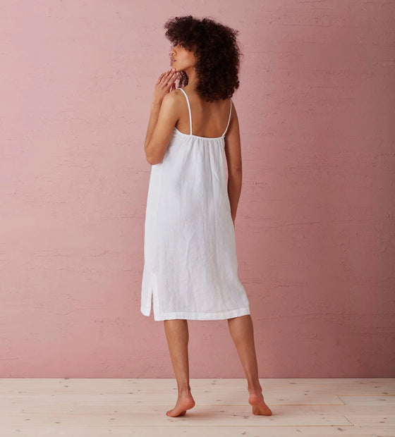 White Alice 100% Linen Cami Nightie The Secret Linen Store