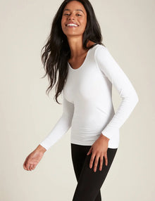  White Bamboo Women's Long Sleeve Top Boody