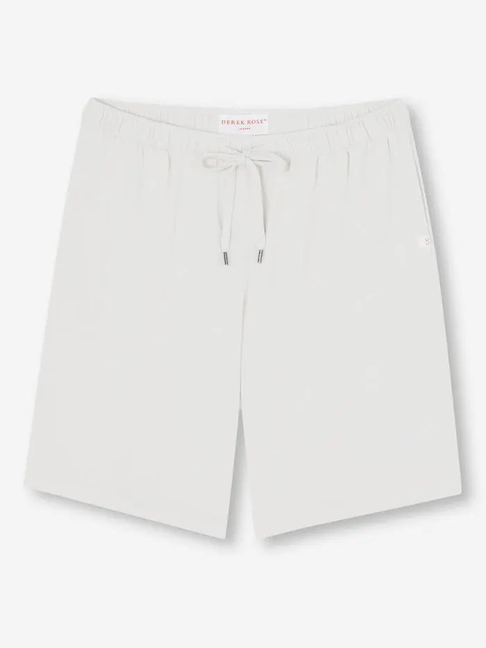 White Basel Micro Modal Stretch Men's Lounge Shorts Derek Rose