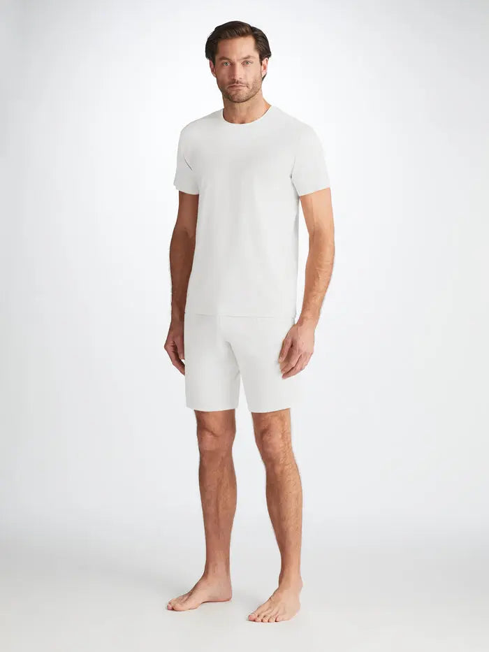 White Basel Micro Modal Stretch Men's Lounge Shorts Derek Rose