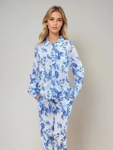  White/Blue Women's Long Sleeve Pyjama - St Ignacio AMOKA DALO