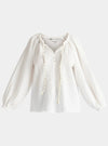 White Cheesecloth Peasant Blouse Paisie