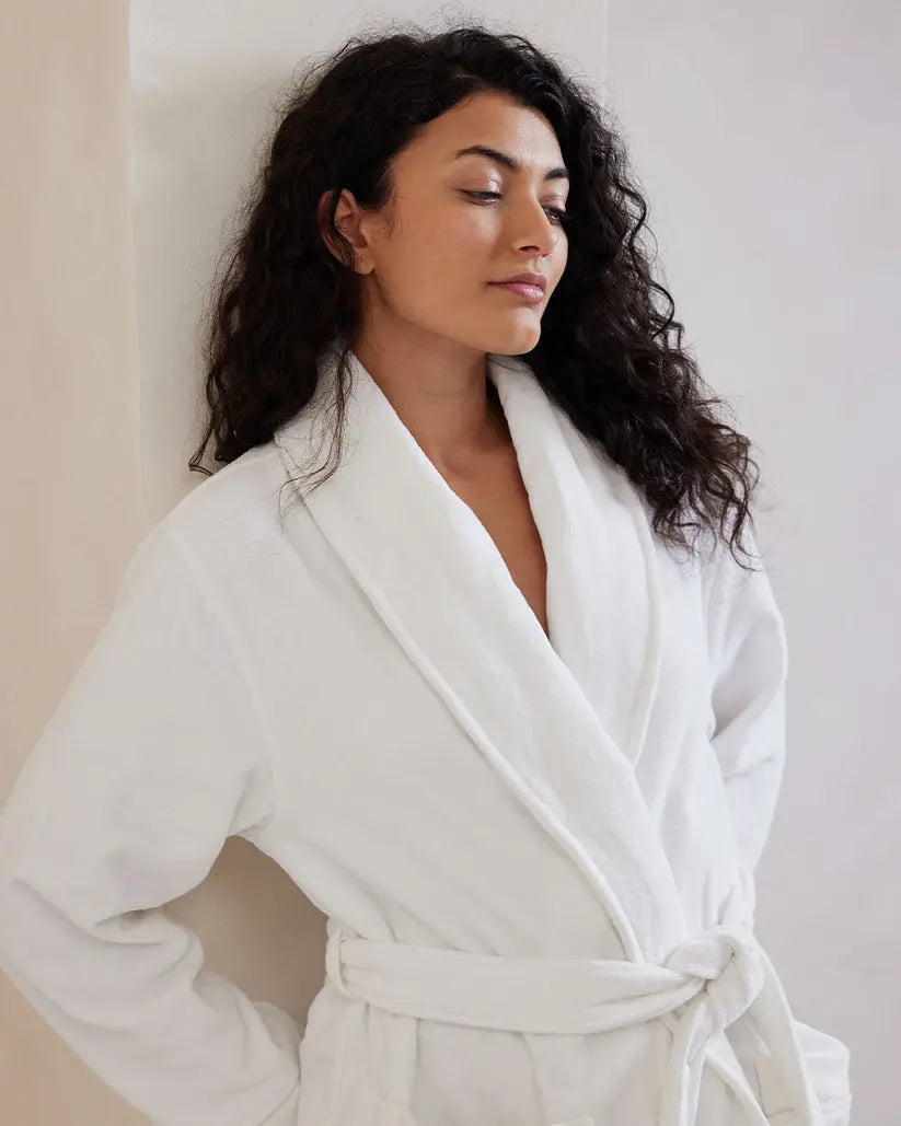 White Cotton Towelling Dressing Gown Chelsea Peers