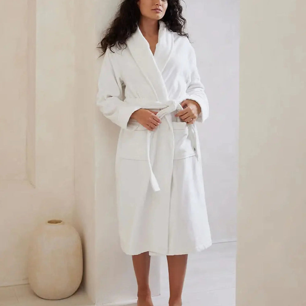 White Cotton Towelling Dressing Gown Chelsea Peers