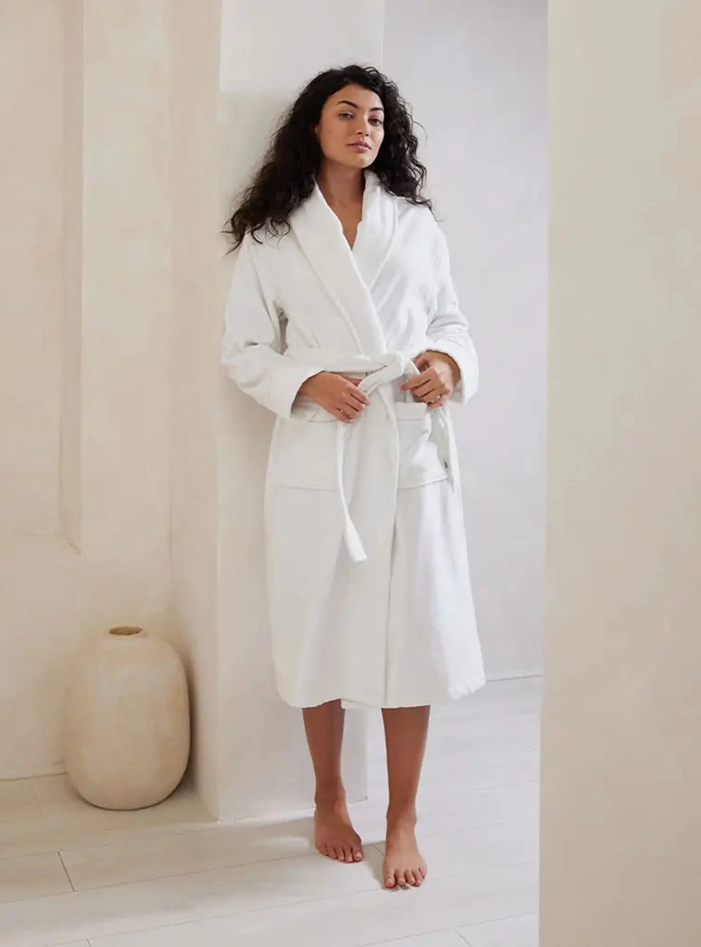 White Cotton Towelling Dressing Gown Chelsea Peers