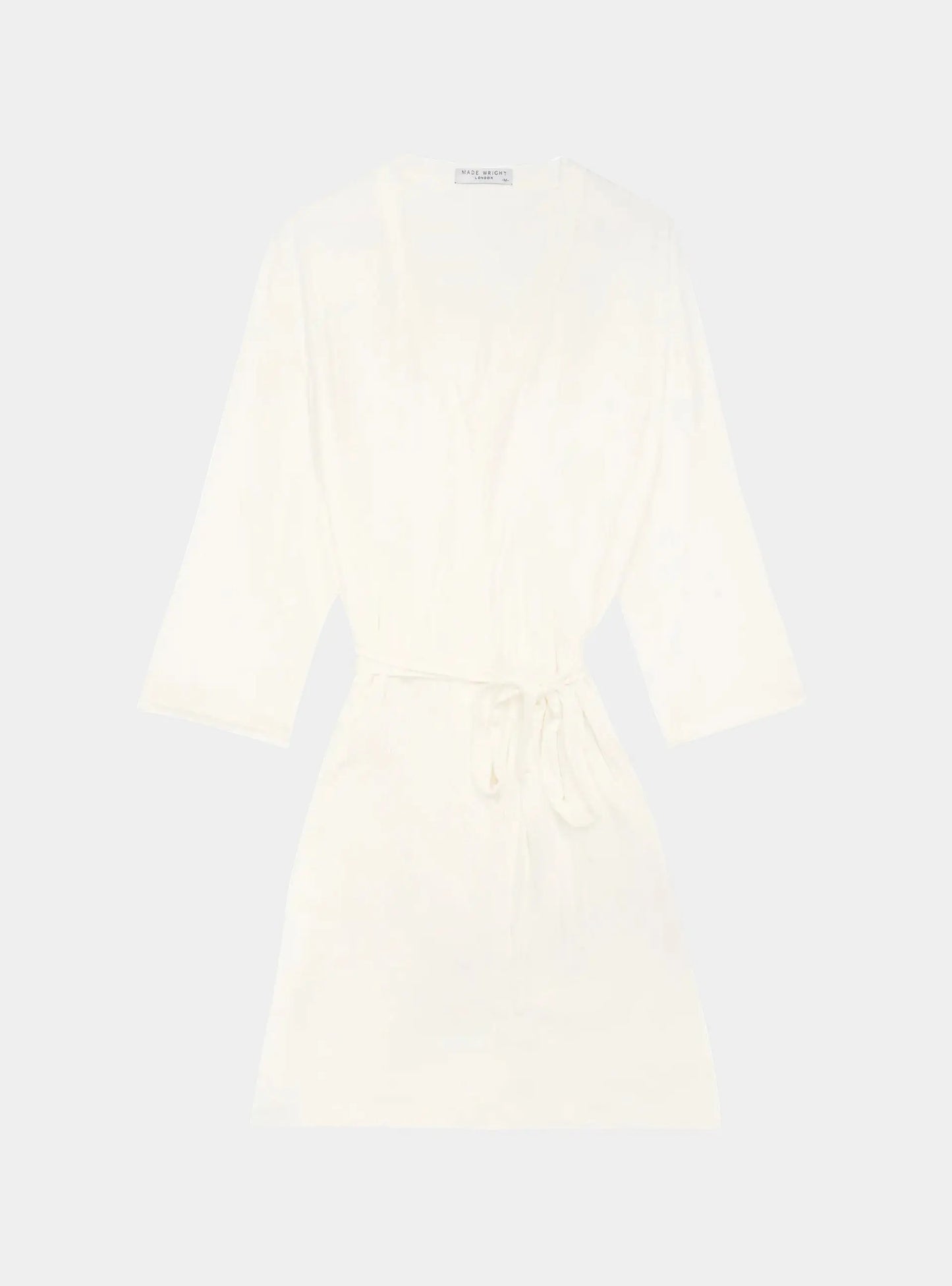 White Drape Bamboo Women's Robe Made Wright London