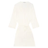 White Drape Bamboo Women's Robe Made Wright London