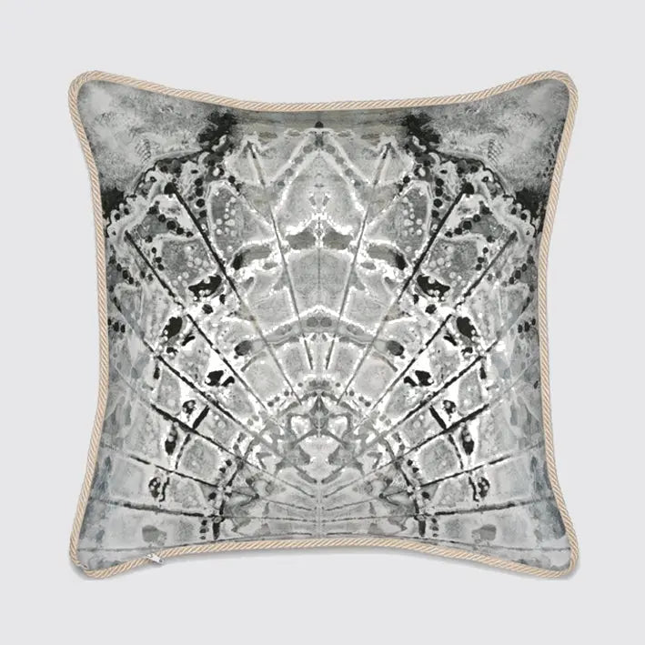 White Fan Silk Cushion Long Studio Design