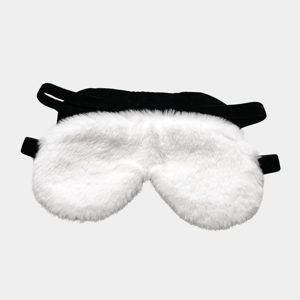 White Faux Fur Eye Mask by CosyPanda CosyPanda