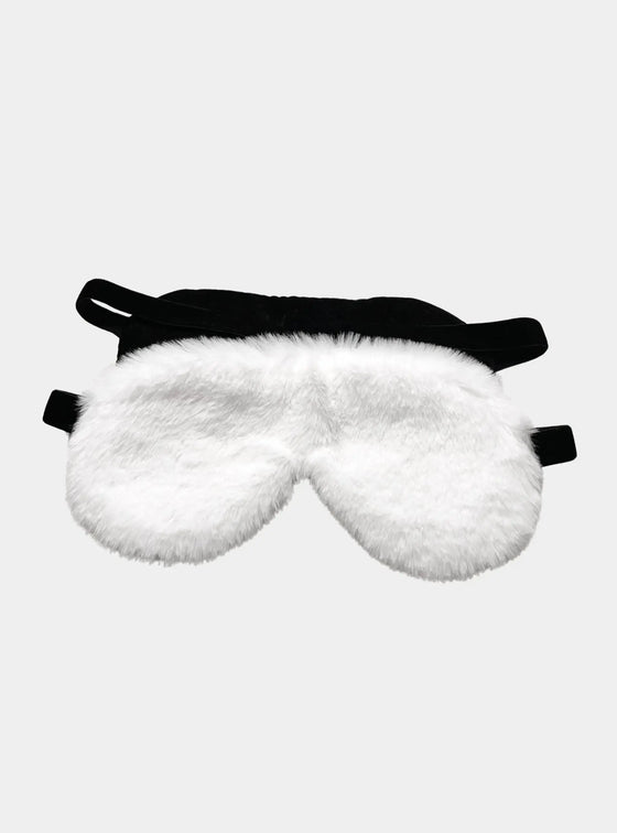 White Faux Fur Eye Mask by CosyPanda CosyPanda