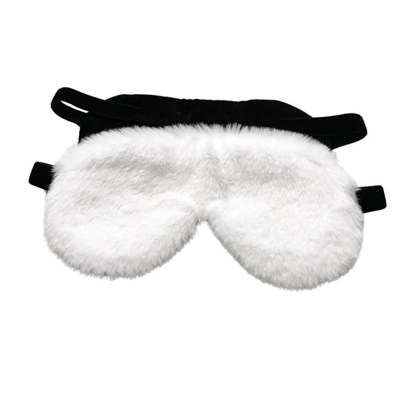 White Faux Fur Eye Mask by CosyPanda CosyPanda