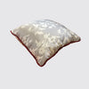 White Foliage on Grey Silk Cushion Long Studio Design