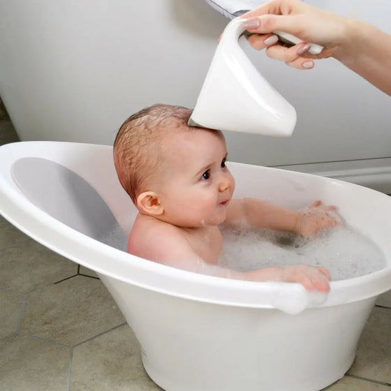 White/Grey Shnuggle Baby Bath Shnuggle