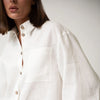 White Heavy Linen Shirt Perfect Days - Myza