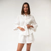 White Heavy Linen Shirt Perfect Days - Myza