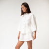 White Heavy Linen Shirt Perfect Days - Myza