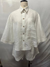 White Heavy Linen Shirt Perfect Days - Myza