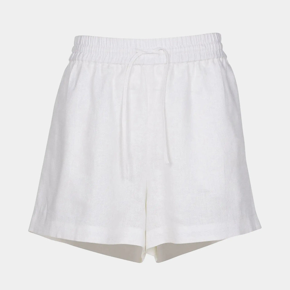 White Heavy Linen Shorts Perfect Days NOKAYA