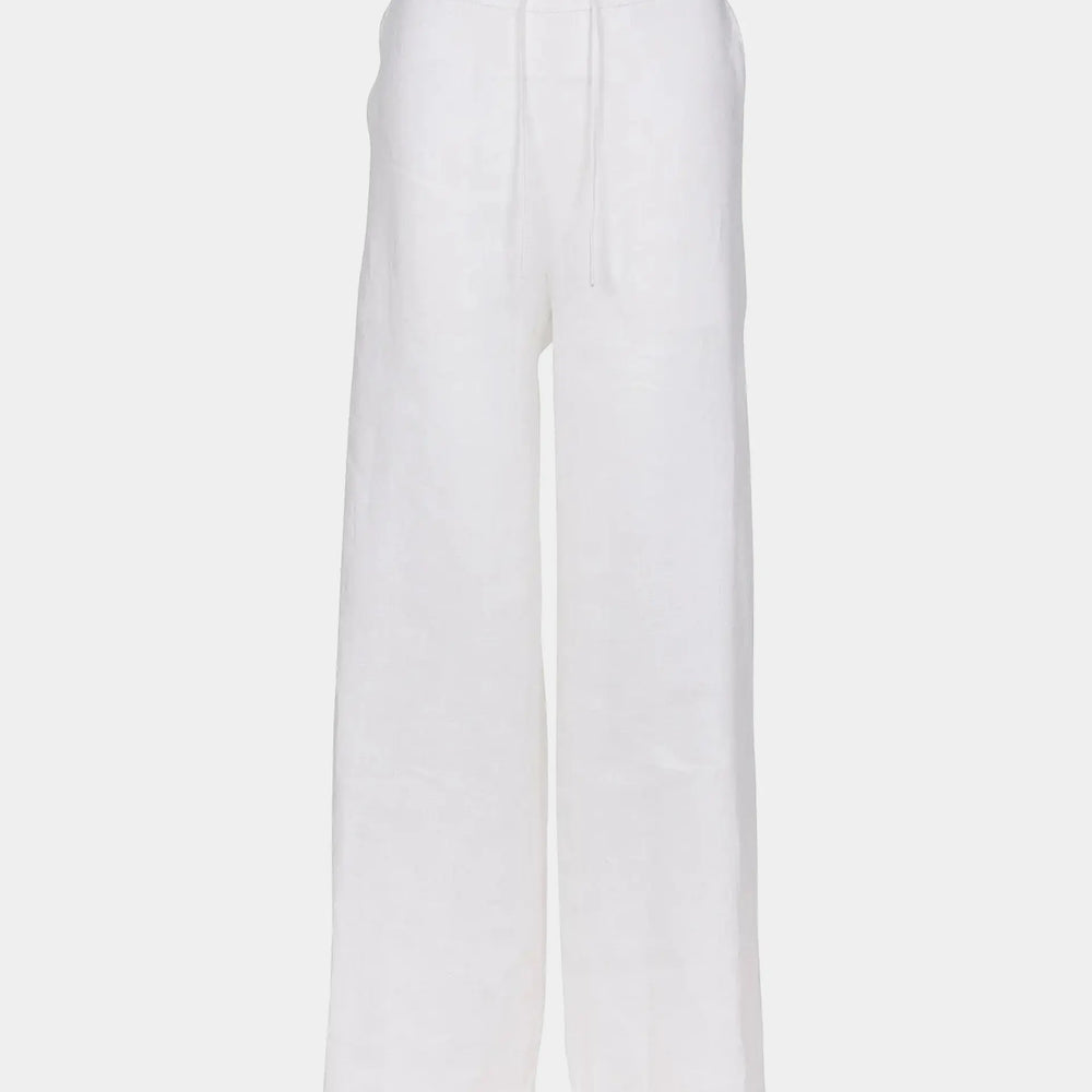 White Heavy Linen Wide-Leg Pants Perfect Days NOKAYA